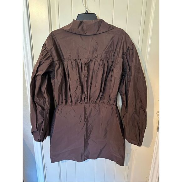 NWT Rohe Novi Pleated Chocolate Brown Balloon Sleeve Mini Dress Women’s 42 / 10 - Picture 12 of 16